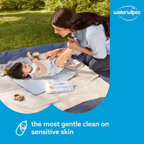 Detalle de WaterWipes Sensitive+ Newborn & Baby Wipes (99.9% Water, Unscented) – 6 Pack