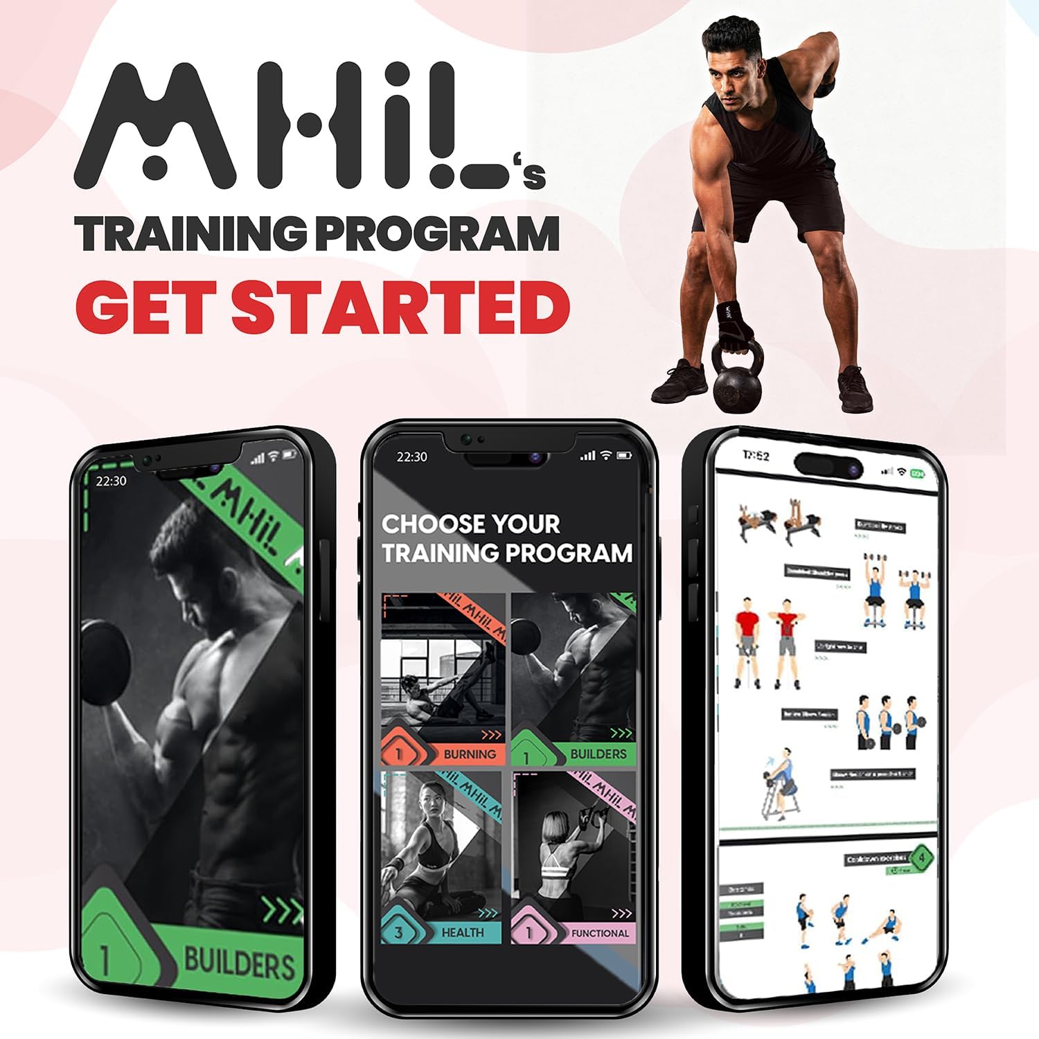 Detalle 2 de MhIL Workout Gloves for Men with Silicone Grip and Wrist Support