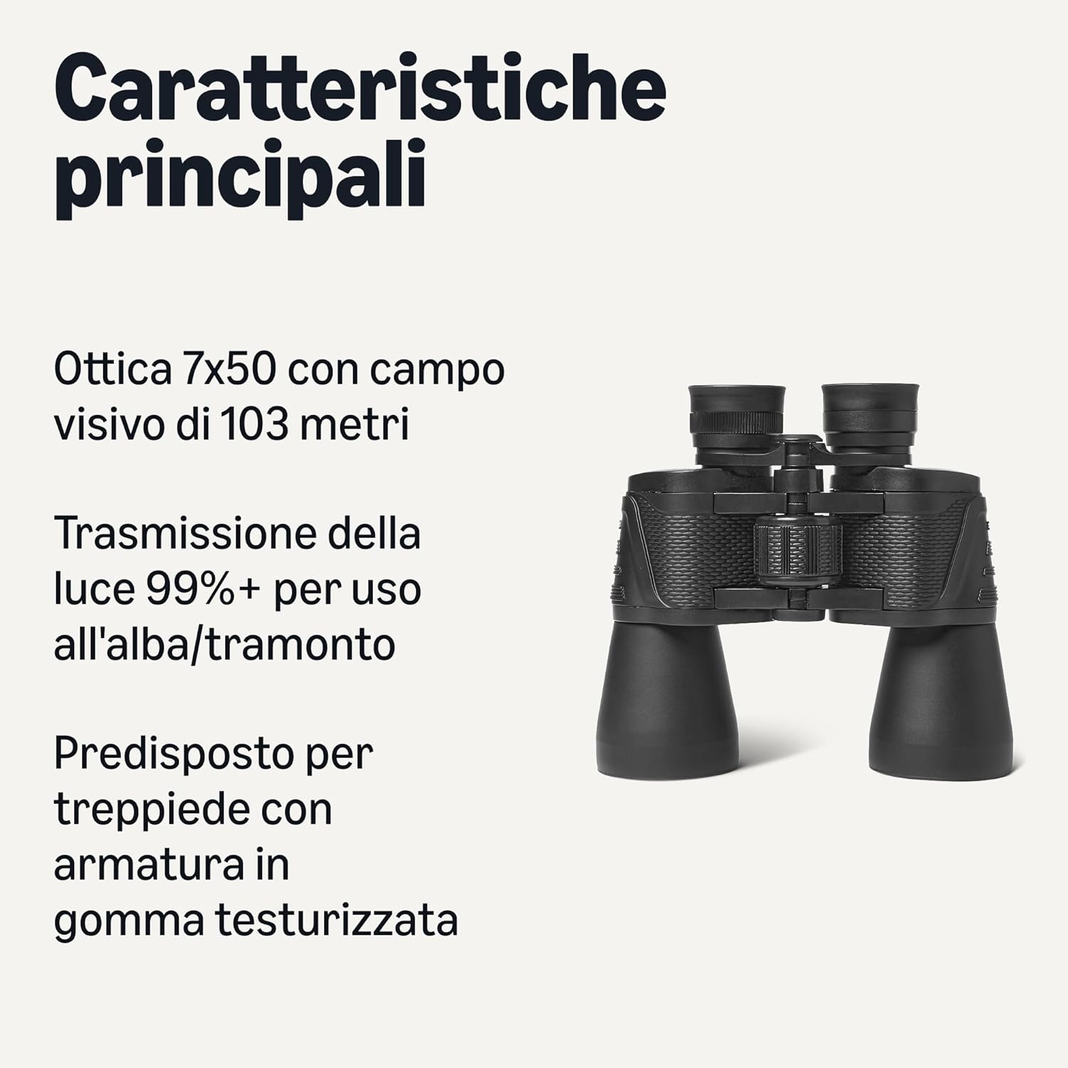 Detalle 2 de Amazon Basics Binocolo 7x50 ad alta potenza con ottica FMC, campo ampio e attacco treppiede