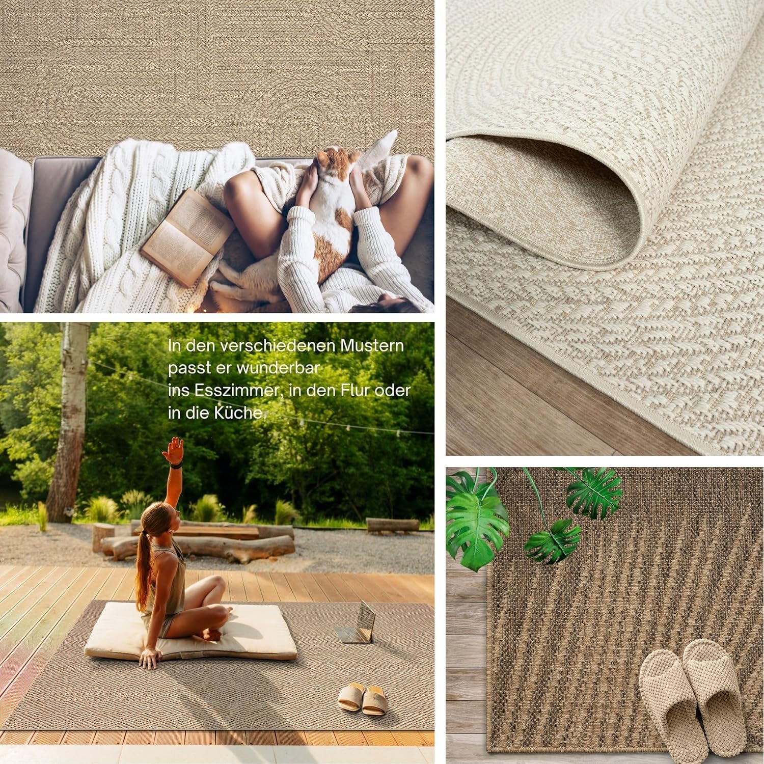 Thumbnail 1 de the carpet Kansas Alfombra Exterior e Interior 80x150 crema