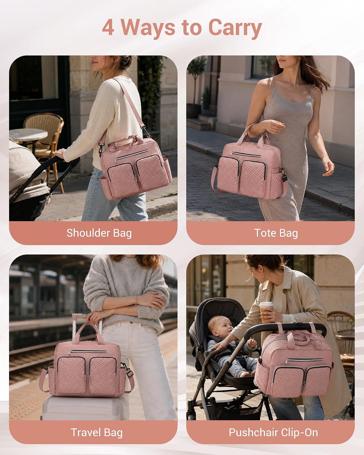 Detalle de Kono Baby Changing Bag: Multifunction Nappy Bags with Changing Mat and Insulated Pockets