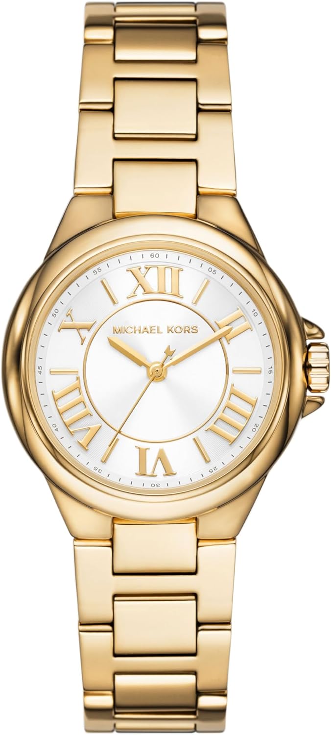 Detalle de Michael Kors Camille pour Femme — Montre chronographe 33 mm en acier inoxydable, bracelet Or Rose