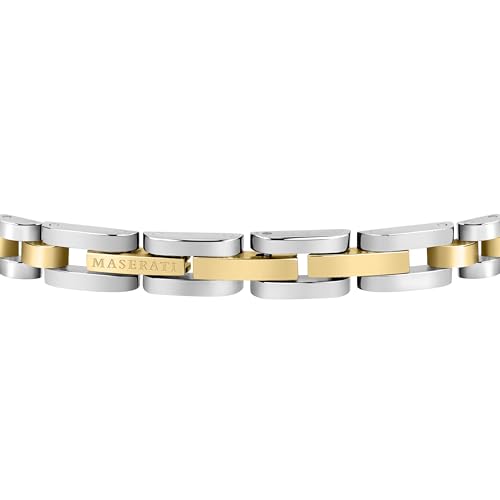Detalle de Maserati Jewels Bracciale Uomo 21 cm in Acciaio con Finitura Oro – JM320AST09