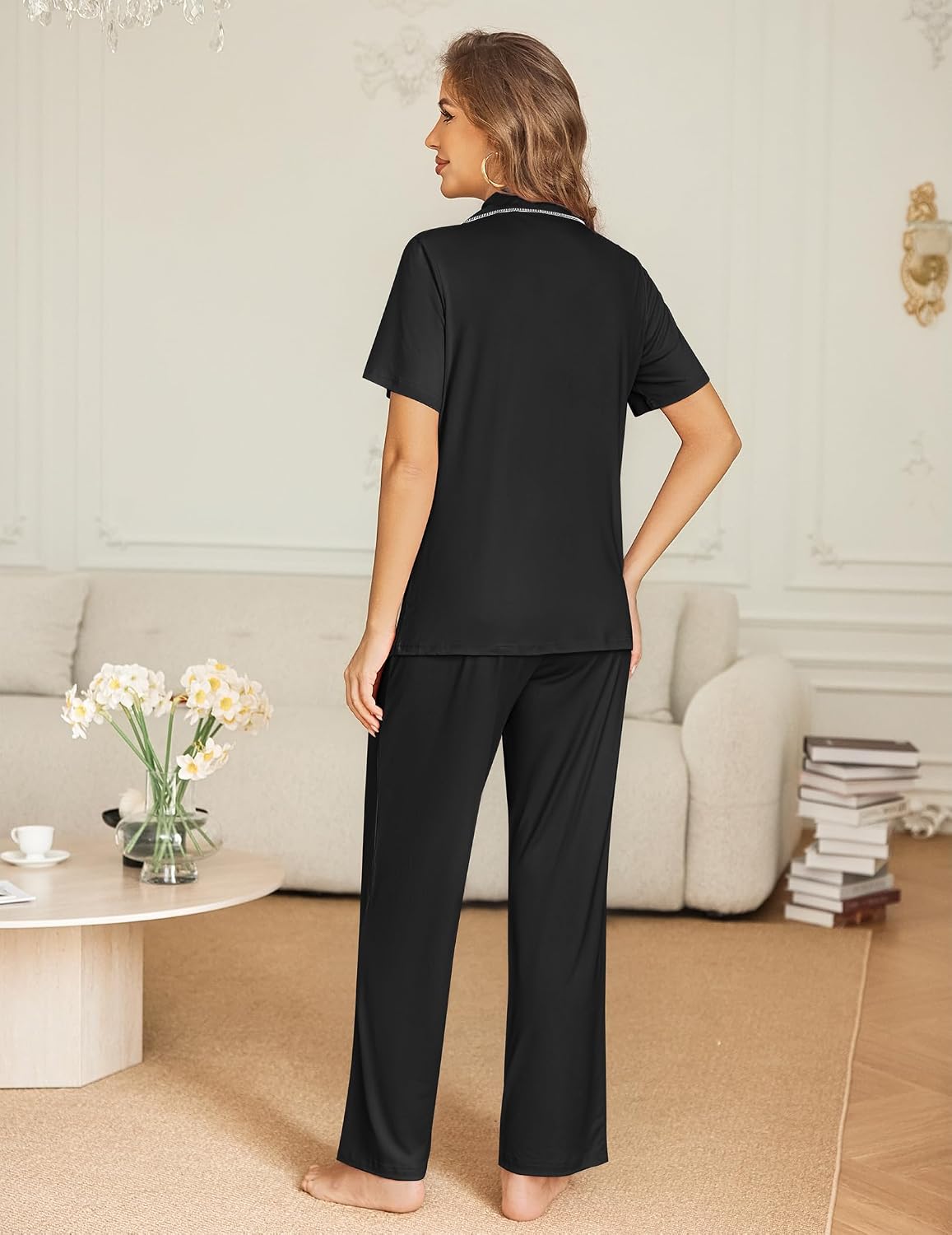 Detalle de Ekouaer Women's Pajama Set 95% Polyester