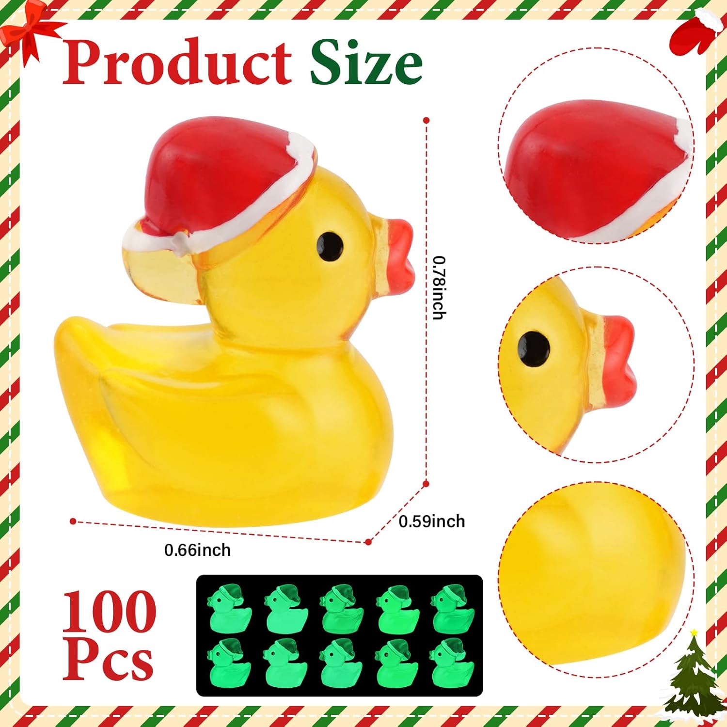 Thumbnail 1 de Luminous Mini Resin Ducks 100 pcs - Glow Party Favors 🐥