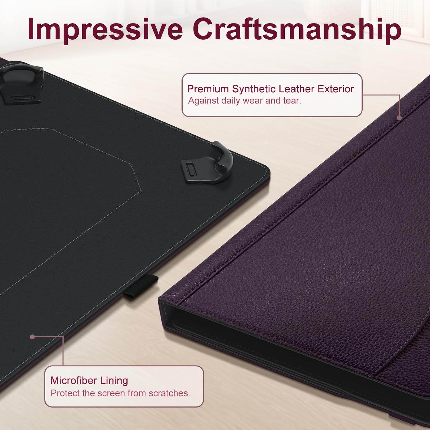 Detalle de XunyLyee Universal 10.1–11 inch Tablet Case: Multi-Angle Stand and Soft Interior