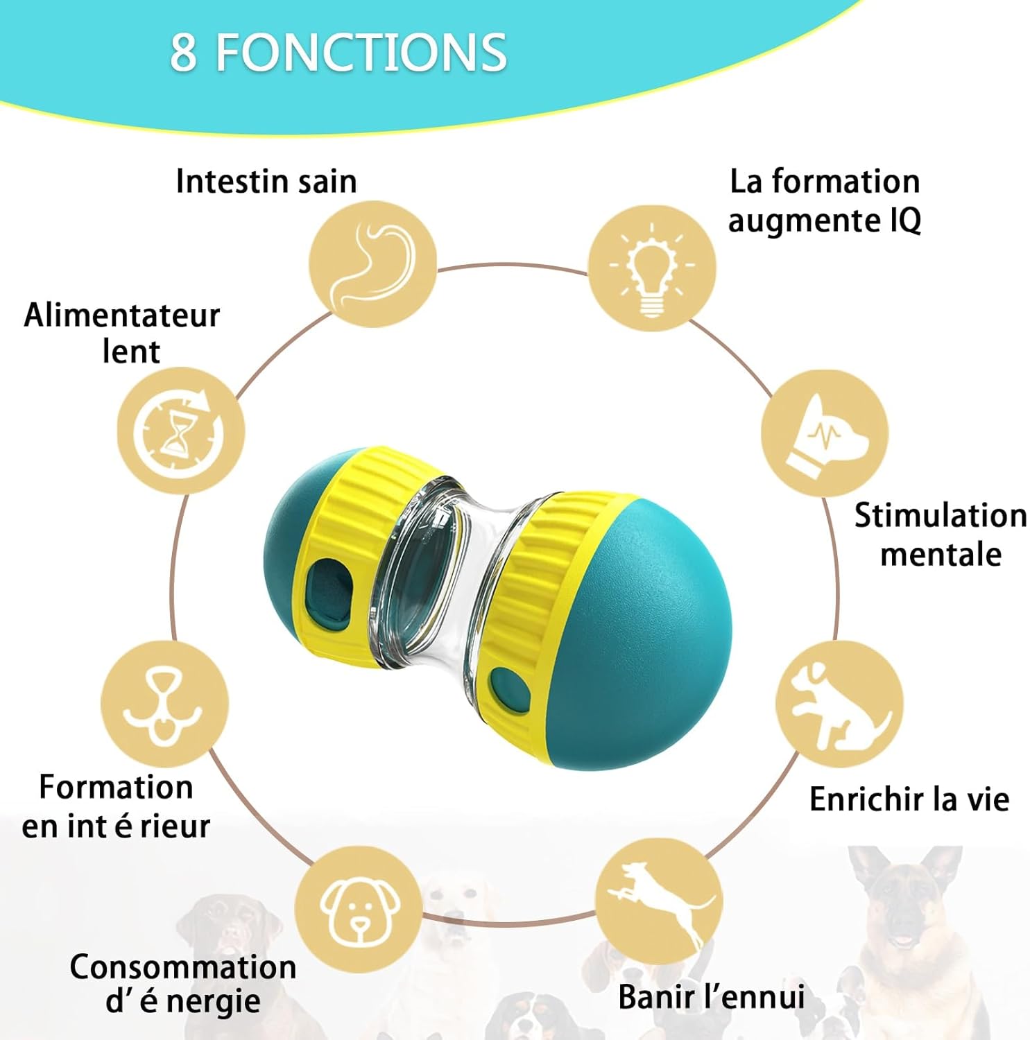 Thumbnail 1 de JWTEEE Intelligenzspielzeug Hund Futterball
