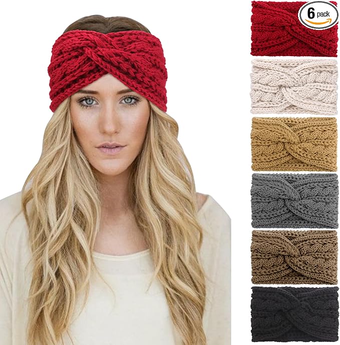 DRESHOW 6 Piezas Diademas Invierno Mujer y Niñas