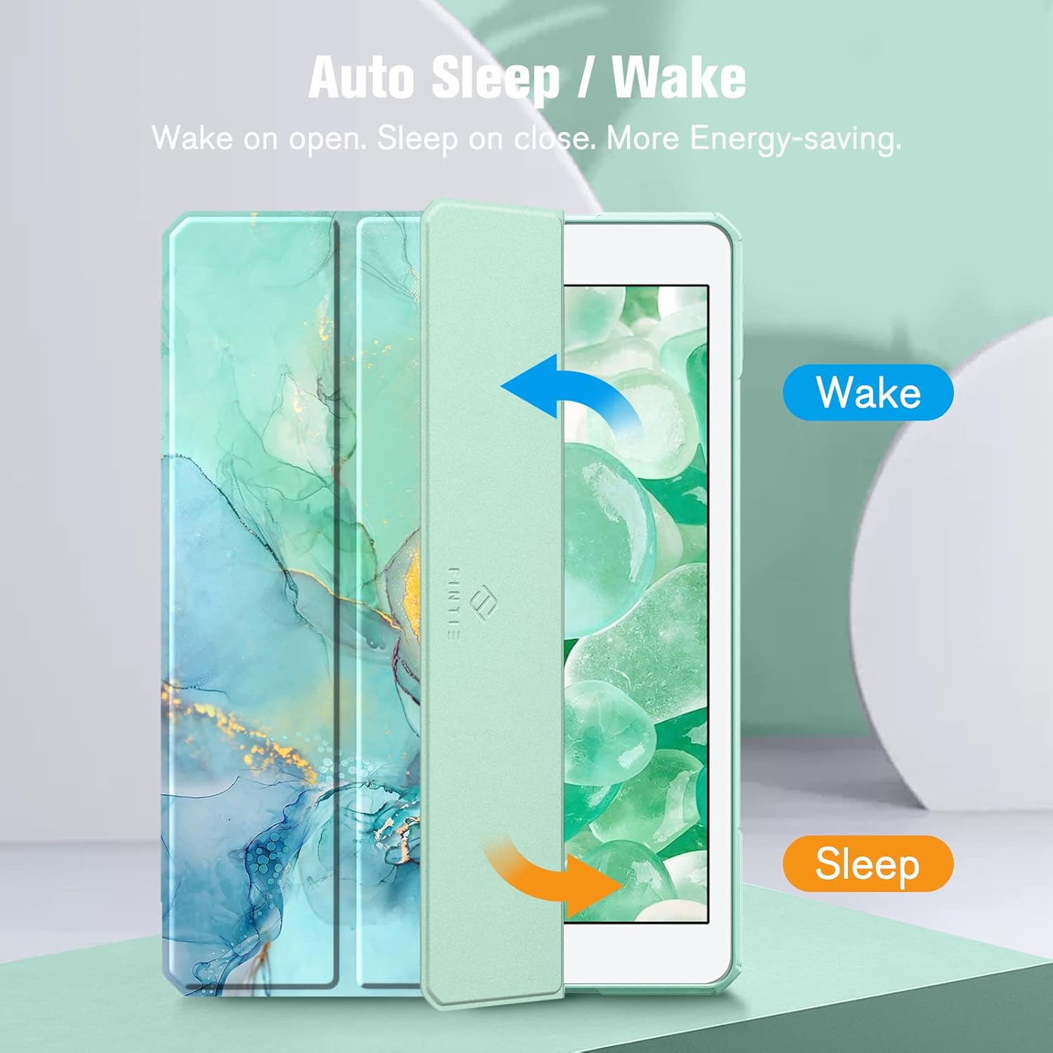 Detalle de Fintie Hybrid Hülle für iPad 10,2 Zoll der 7.–9. Generation (2019–2021) mit Stifthalter, transparente Rückseite und Magnet-Sleep-Wake