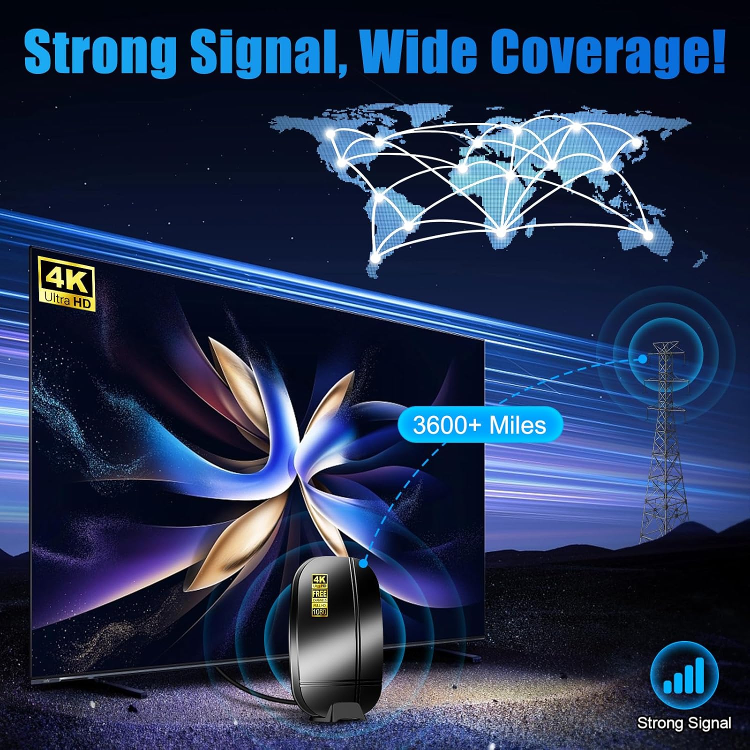 Detalle de 2026 Upgraded TV Antenna: Indoor/Outdoor Digital HD Antenna for 4K/1080p Local Channels