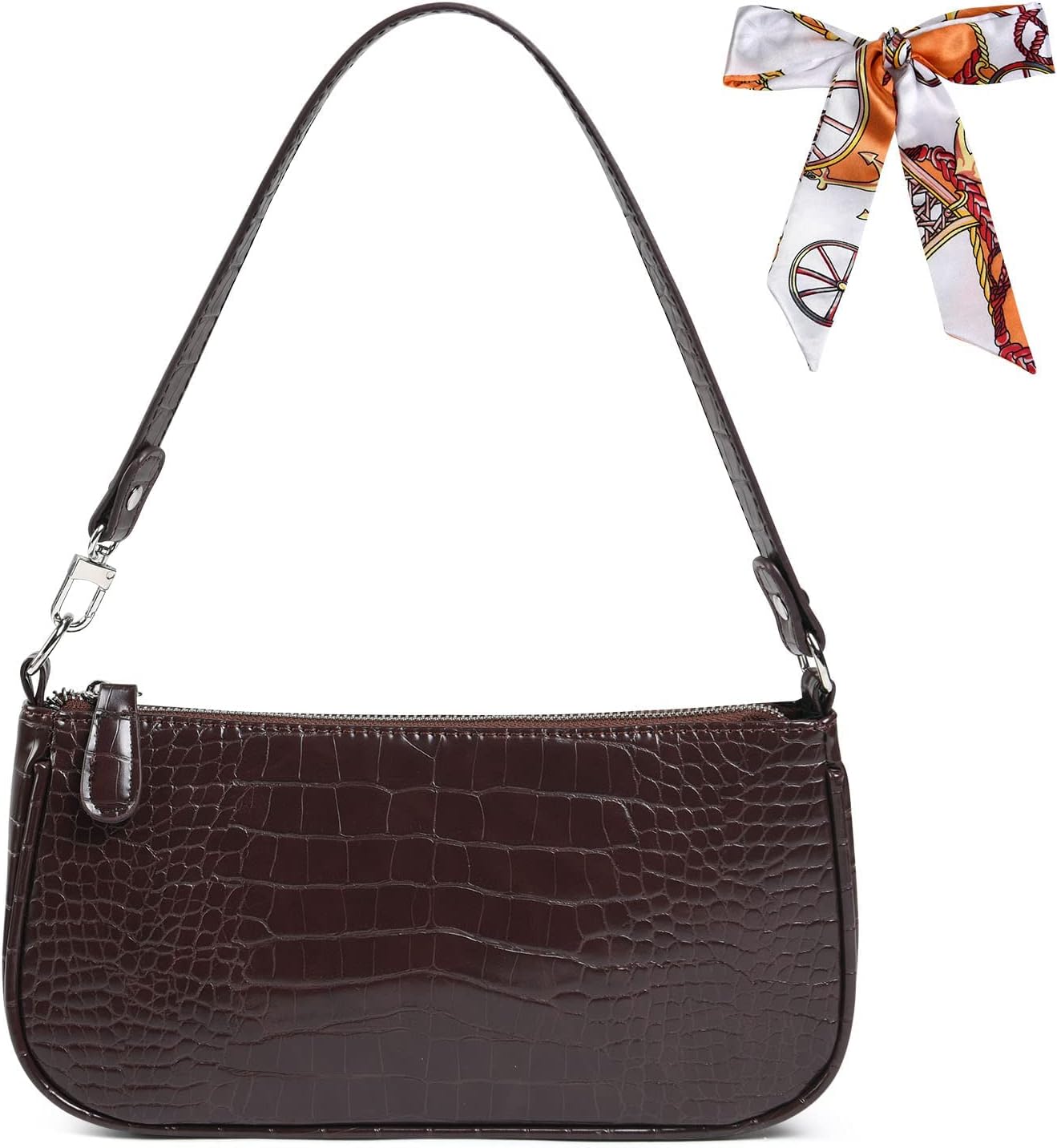 Thumbnail 5 de Aucuu Leather Shoulder Bag for Women: Mini 90s Crocodile Pattern PU Crossbody
