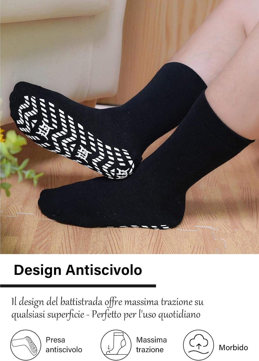 Thumbnail 3 de ZAKASA Calzini Antiscivolo Uomo 3 taglie
