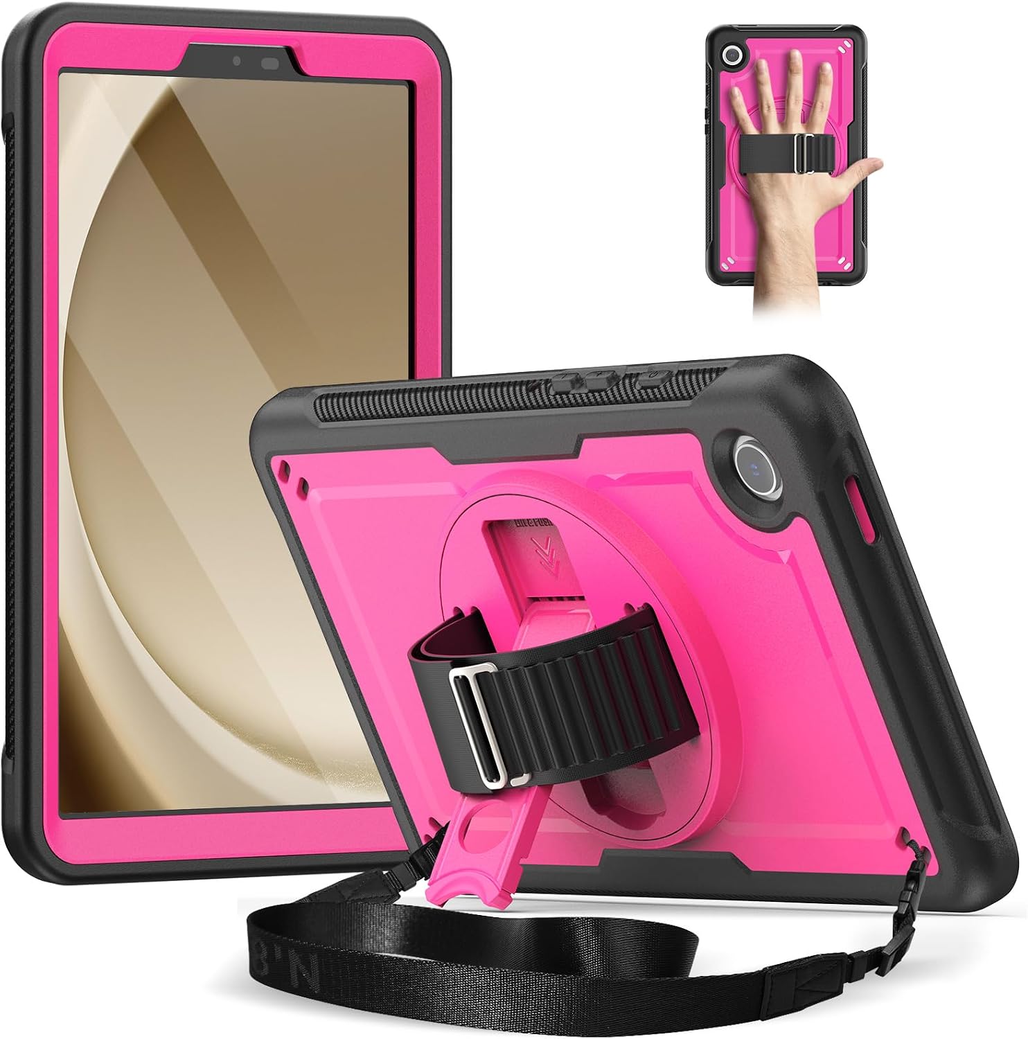 Detalle de Timecity Schutzhülle für Samsung Galaxy Tab A9 8,7 Zoll (2023) – dreilagiger Schutz, 360°-Stand und Zubehör