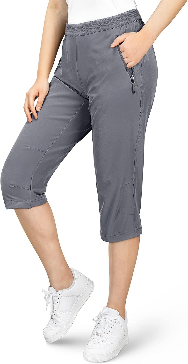 Detalle de 33,000ft Damen 3/4 Hose Capri Wanderhose – Leichtes, stretchiges Outdoor-Outfit mit Taschen