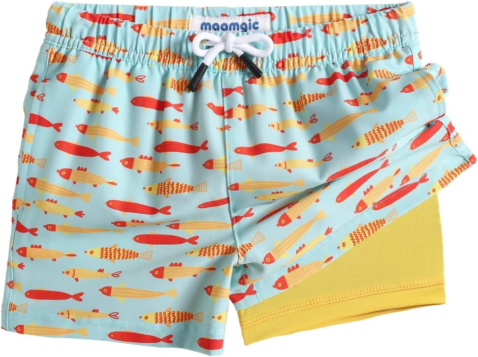 Thumbnail 6 de maamgic Boys Swim Trunks with Compression Liner: 4-Way Stretch Quick-Dry Toddler Beach Shorts
