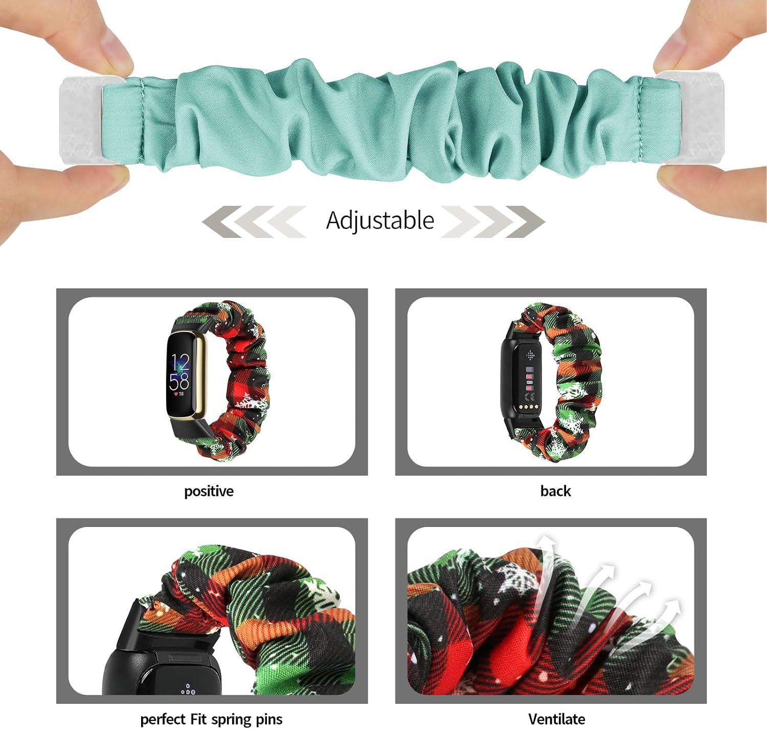 Detalle 2 de Ecogbd Elastic Scrunchie Strap for Fitbit Luxe