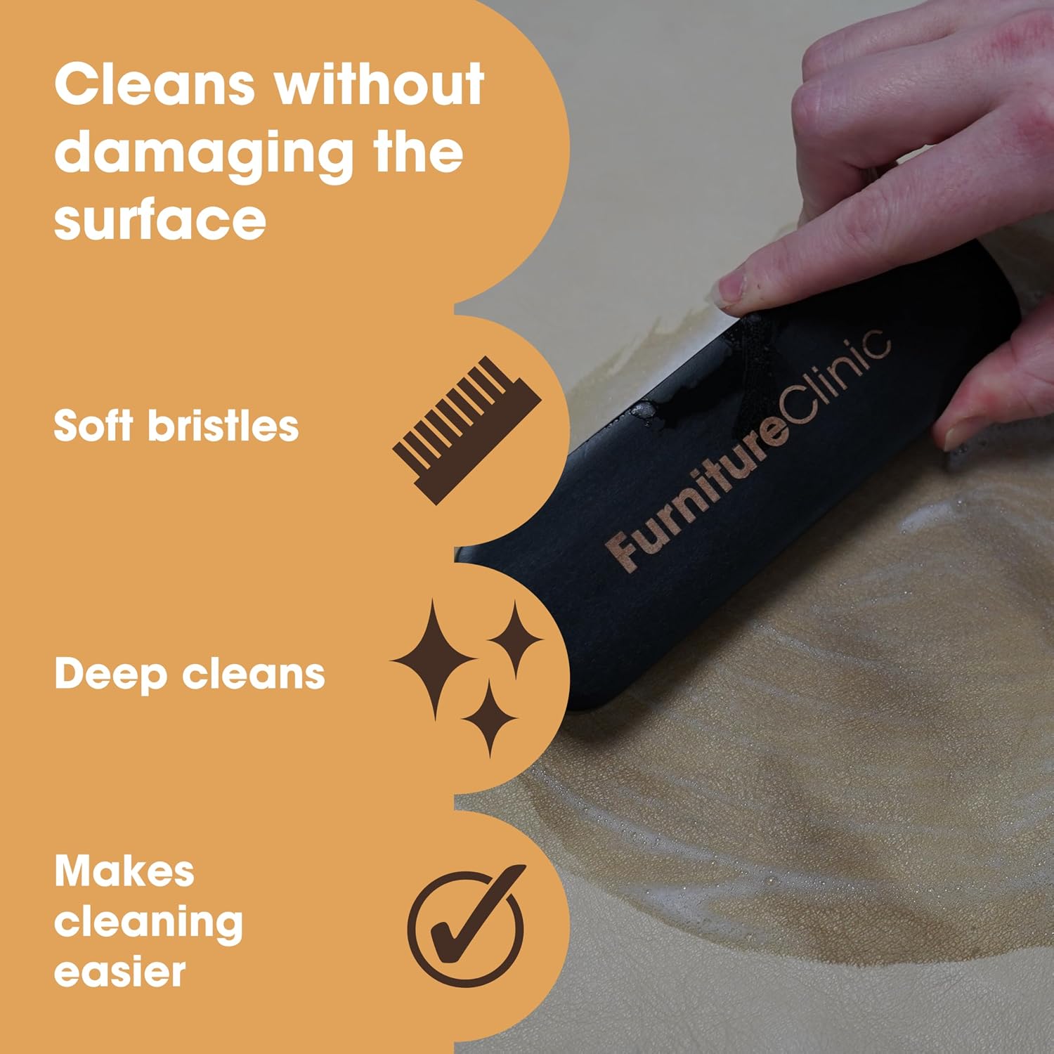 Detalle 2 de Furniture Clinic 5060202376155 Soft Bristle Cleaning Brush for Leather and Fabric