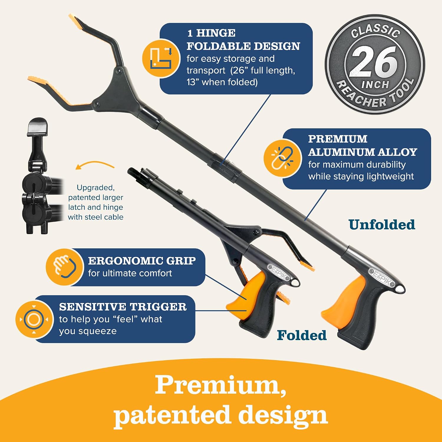 Thumbnail 5 de EZPIK EZ261 Folding Grabber Reacher, 26-Inch Aluminum Tool with Dual Magnets