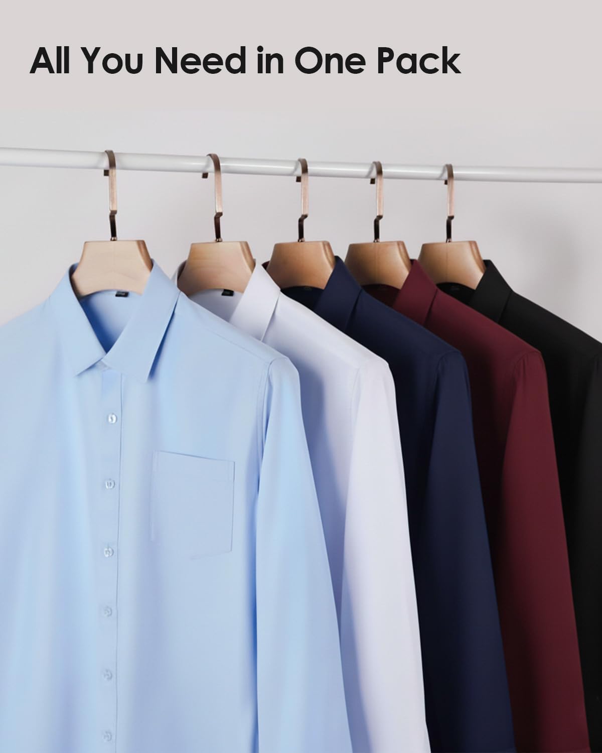 Thumbnail 3 de Liloak Pack Mens Dress Shirts: Classic Long Sleeve Button Down