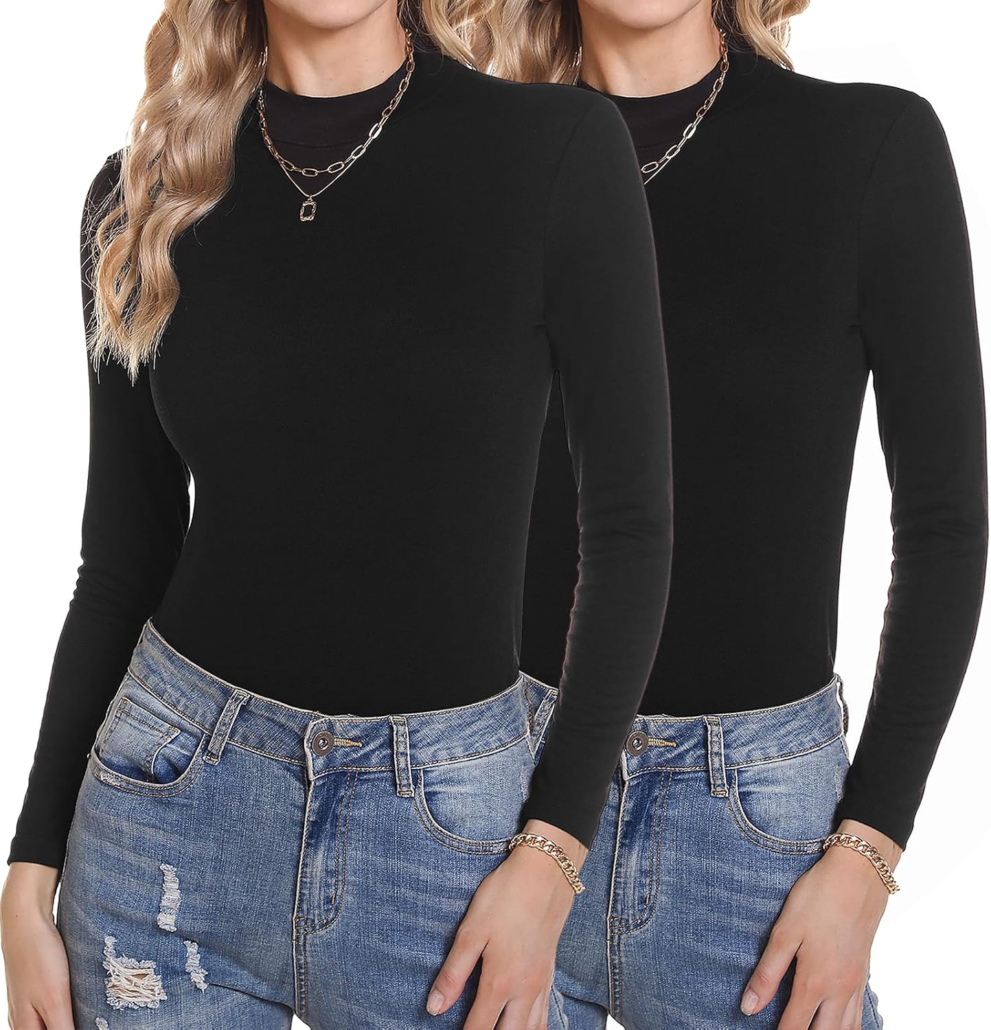 Detalle de Aottori 2pcs Haut Thermique Femme col roulé en coton et polaire — Ensemble de sous-vêtements manches longues