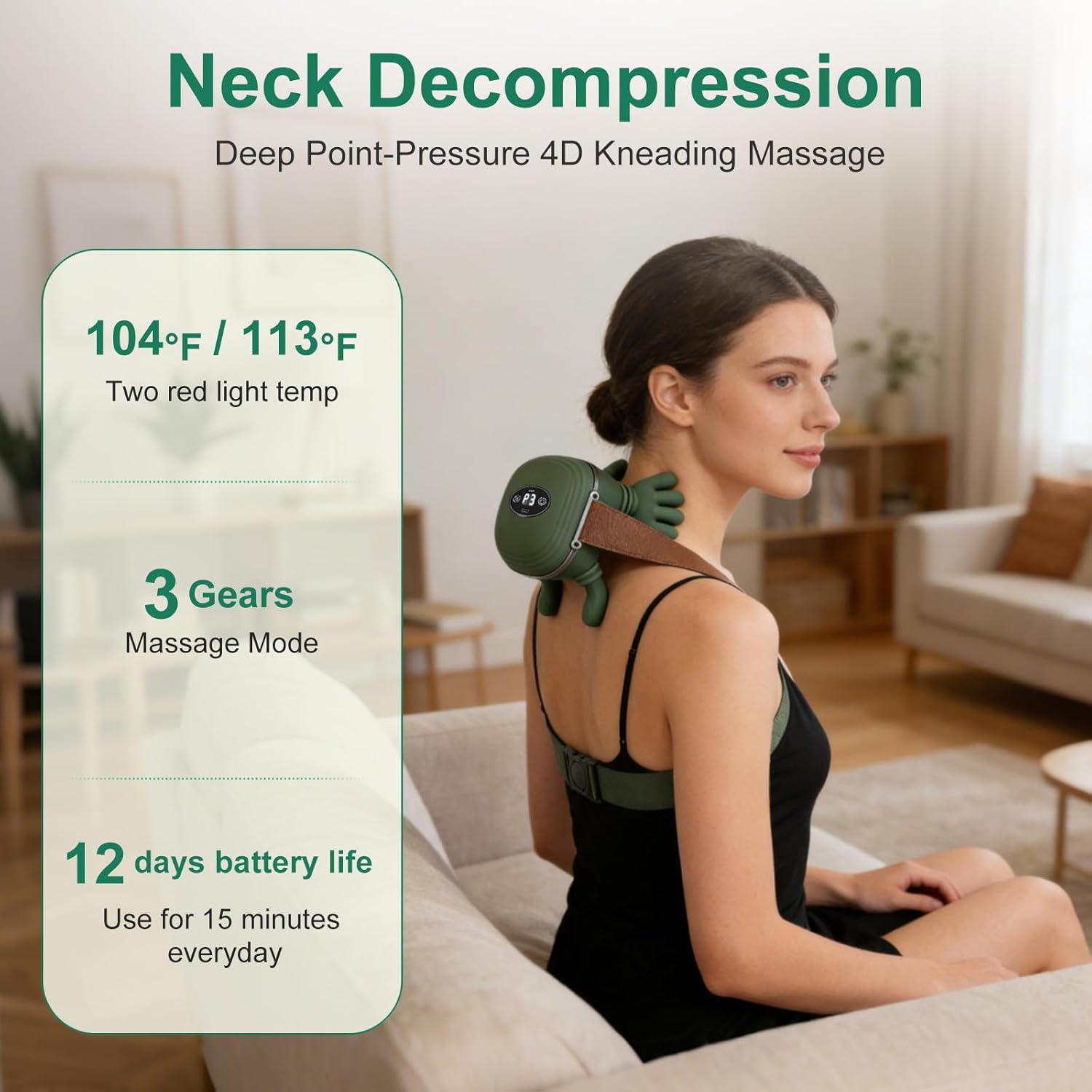Detalle de Human-Like Neck Massager with Heat for Pain Relief