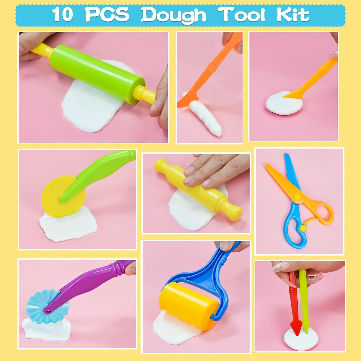Detalle de LCY WEDSHI nt1111113 Dough Tool Set, 15-Piece Plastic Tools for Kids