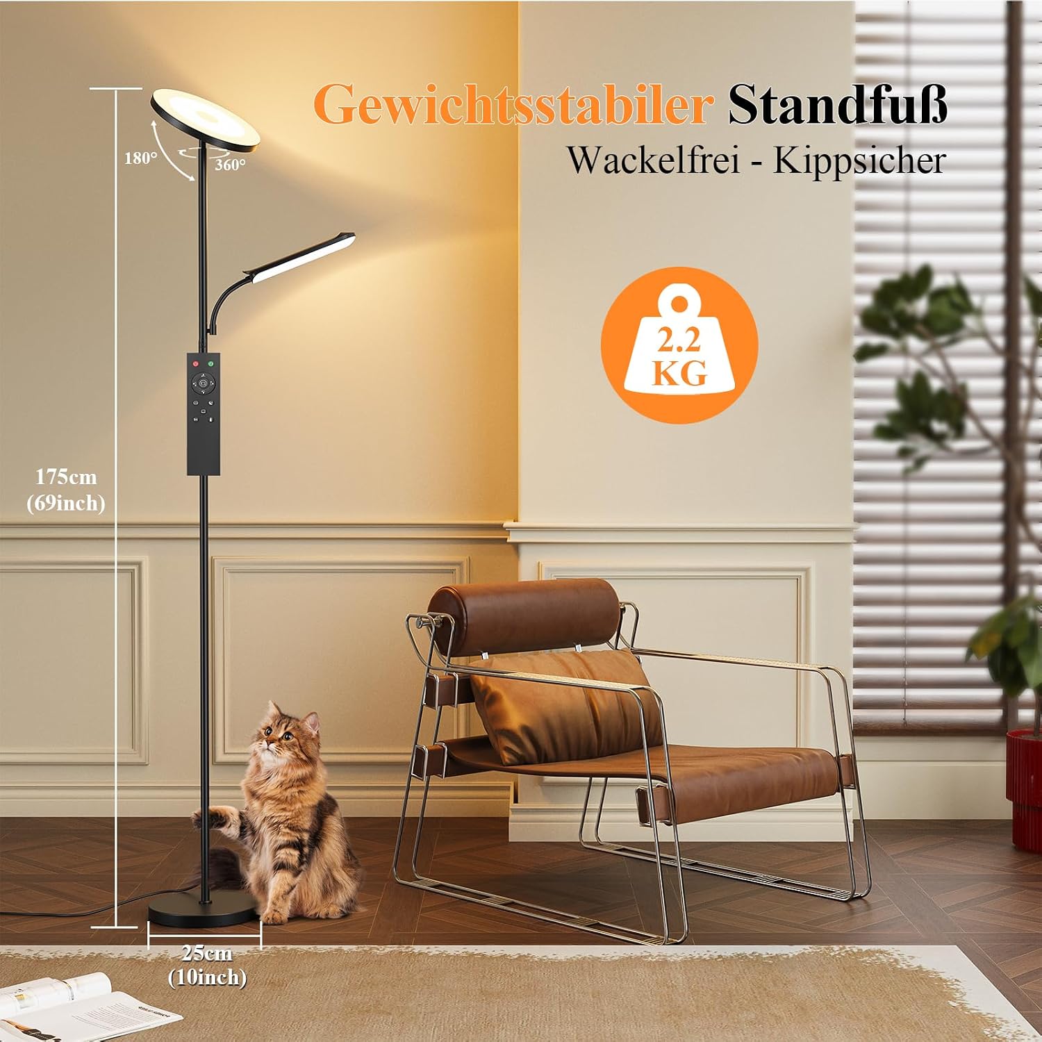 Detalle de Stehlampe 42W Dimmbar Wohnzimmer