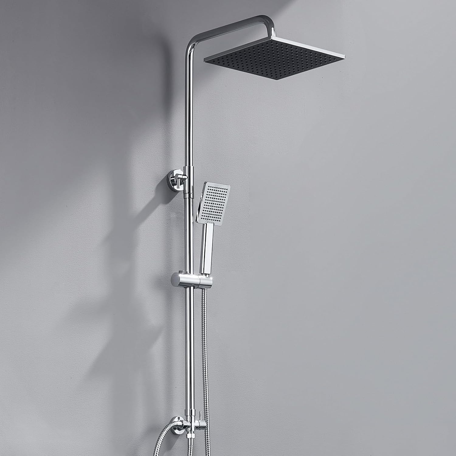Detalle de DERW Adjustable Shower Riser Kit with 10 Inch Rain Head