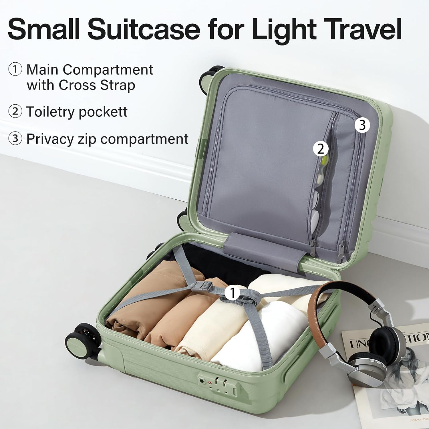 Thumbnail 5 de Hanke 14-Inch Hardshell Cabin Suitcase: Airline-Approved Carry-On with TSA Lock