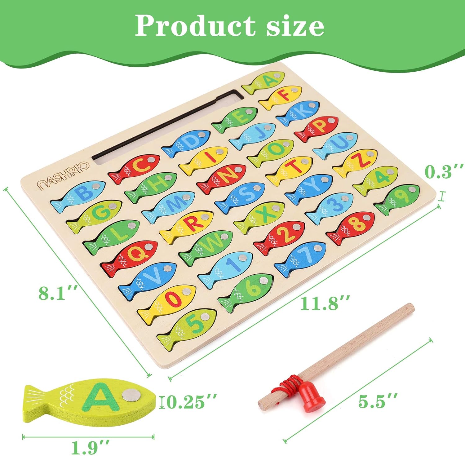 Detalle 2 de Magnetic Wooden Fishing Game 3+ 🎣