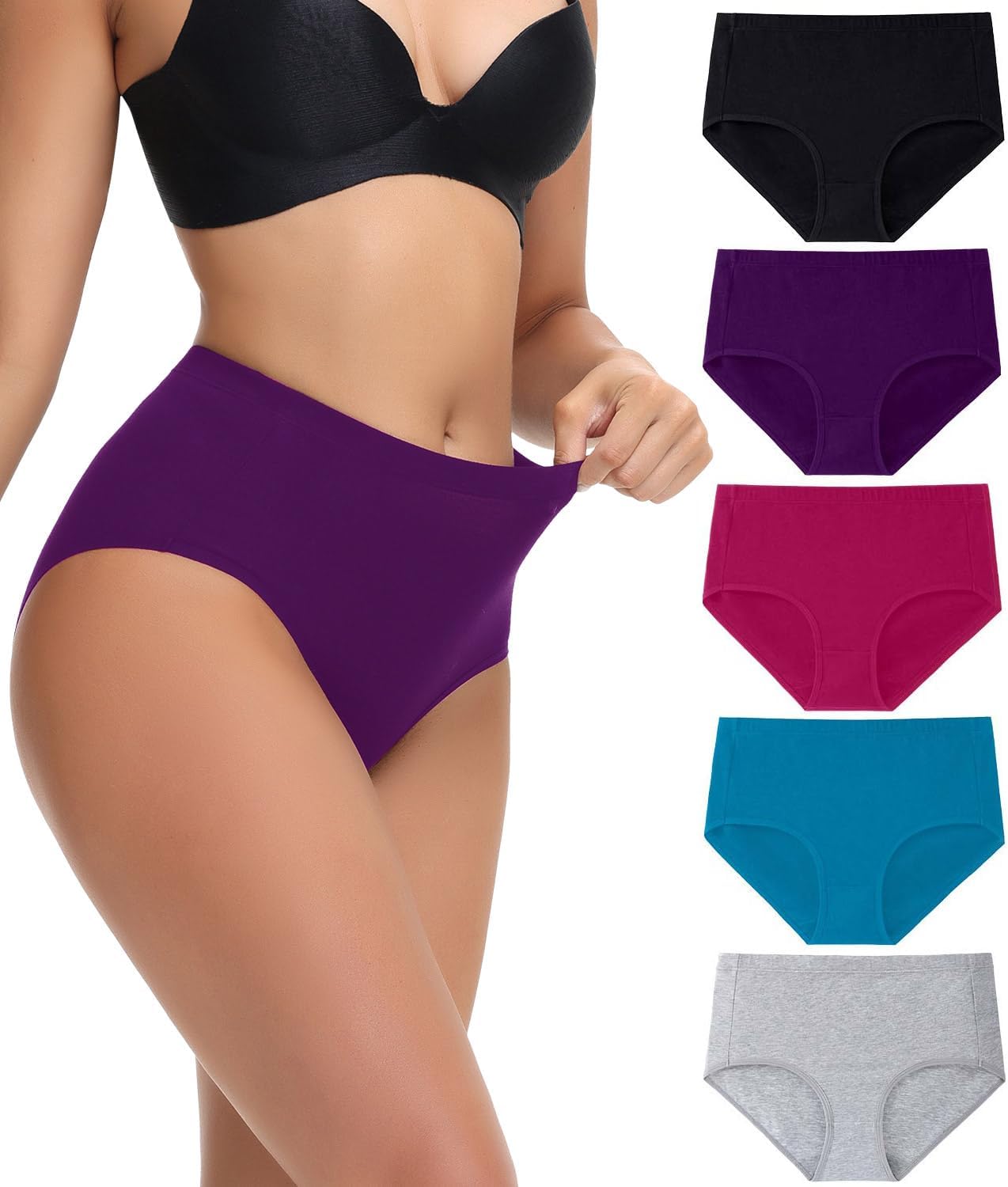 Thumbnail 5 de wirarpa Culotte Femme Coton Taille Haute