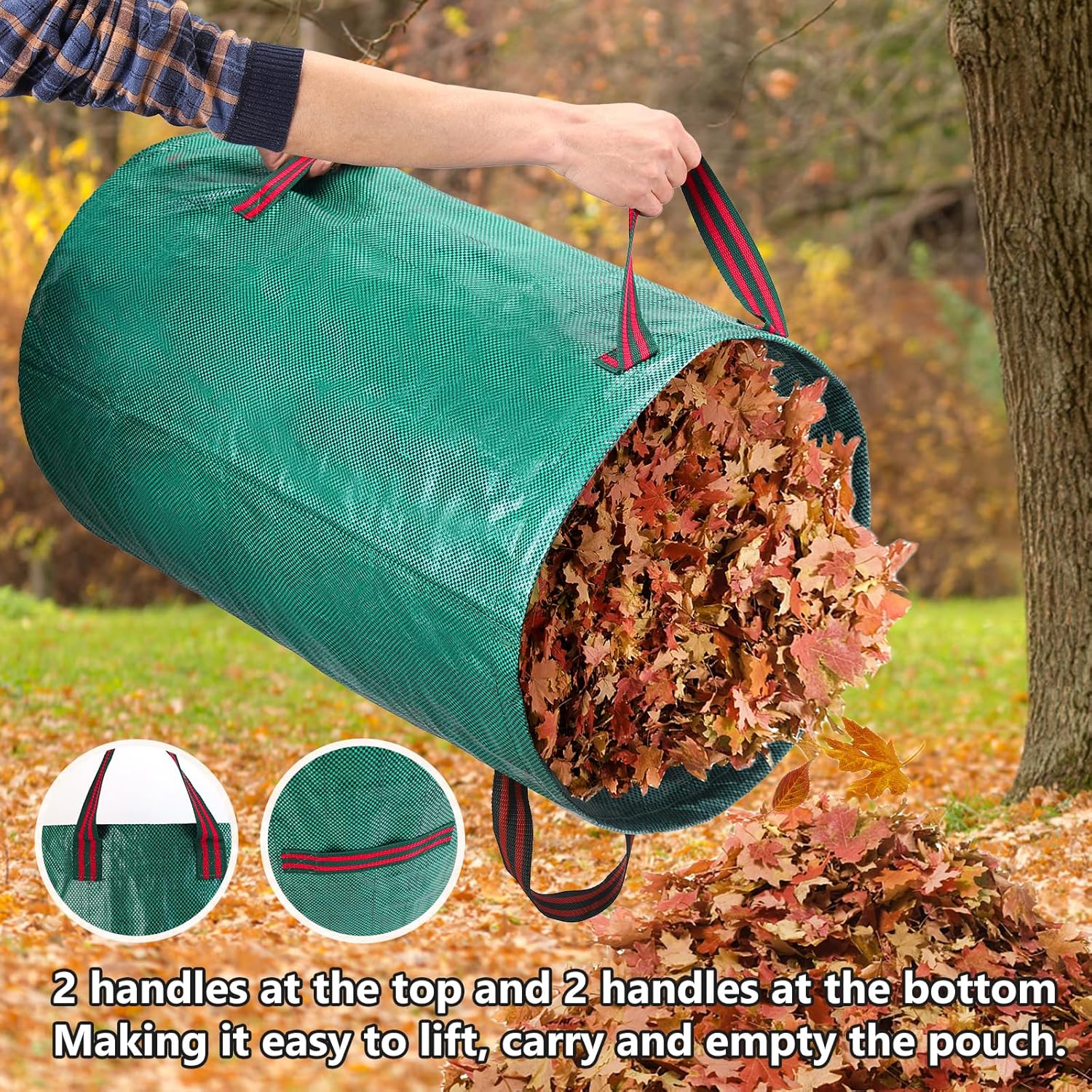 Thumbnail 3 de Reusable 300L Garden Waste Bags 3-Pack — Heavy Duty Waterproof Sacks with Handles