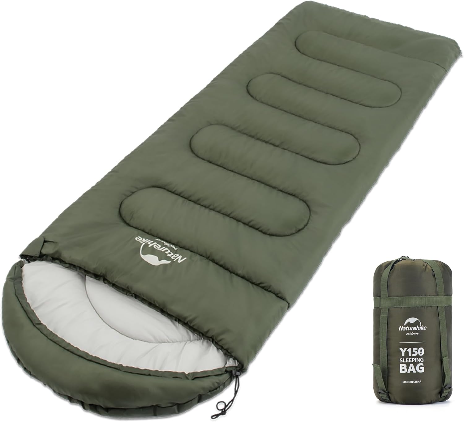 Naturehike Sac de Couchage Compact 3 Saisons – Surdimensionné 220x85 cm, Ultra léger et modulable