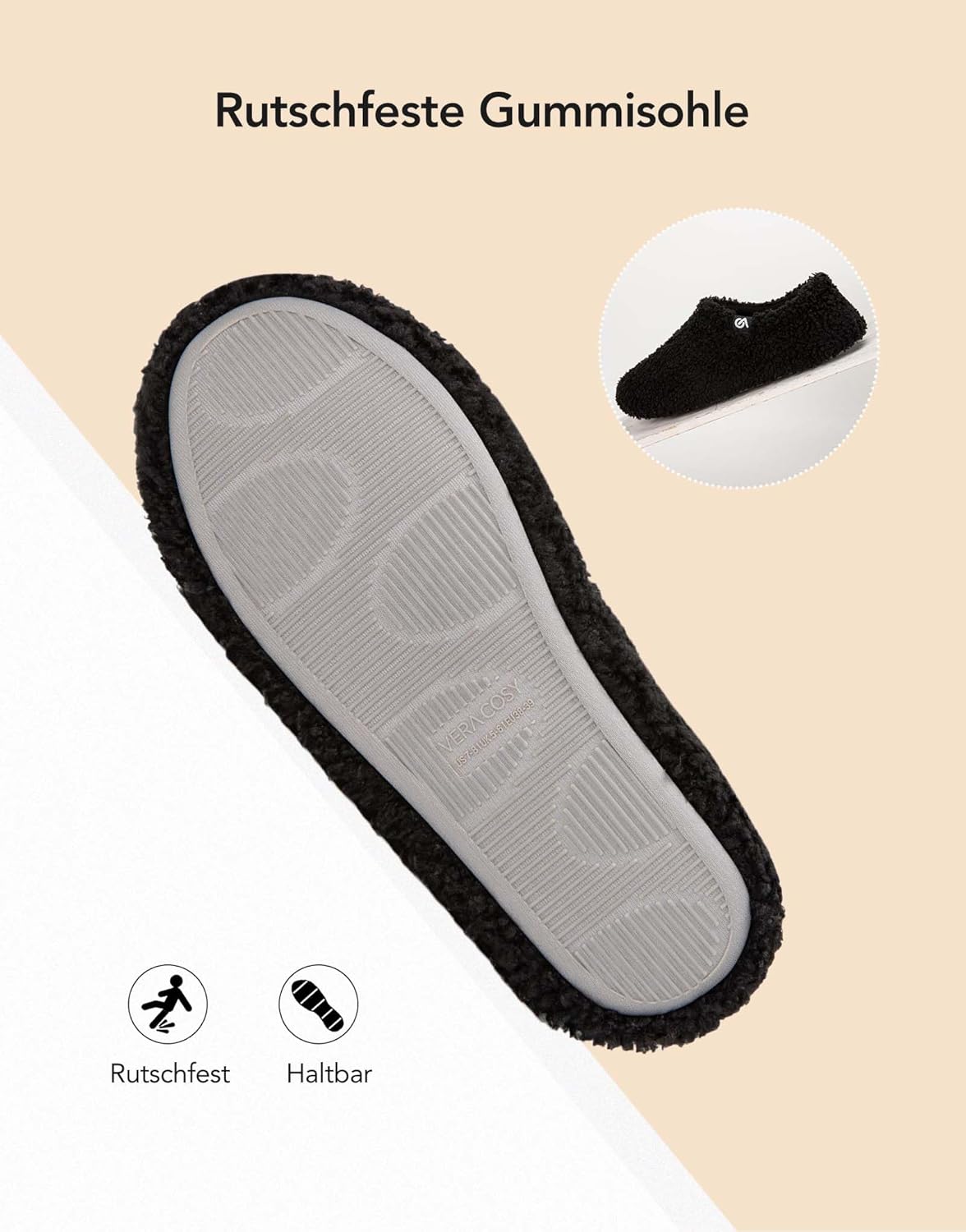 Thumbnail 5 de VeraCosy Hausschuhe Memory Foam Filz