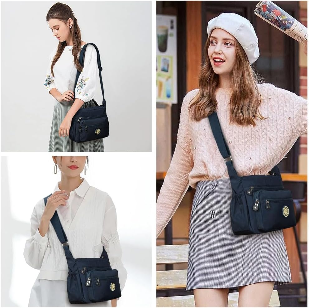 Thumbnail 6 de Aucuu Nylon Umhängetasche Damen 3 Vordertaschen