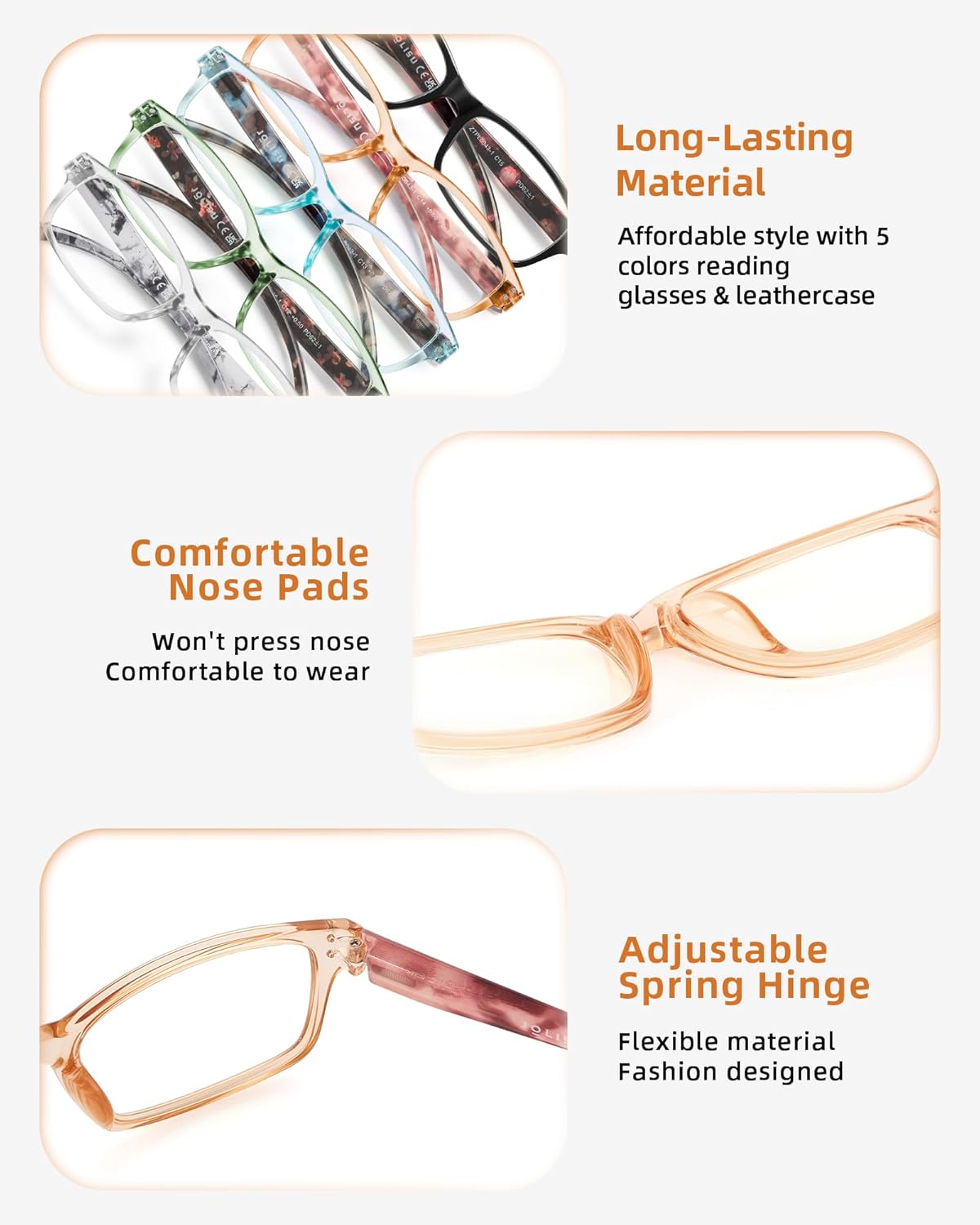 Detalle de JOLISU Reading Glasses 5-Pack