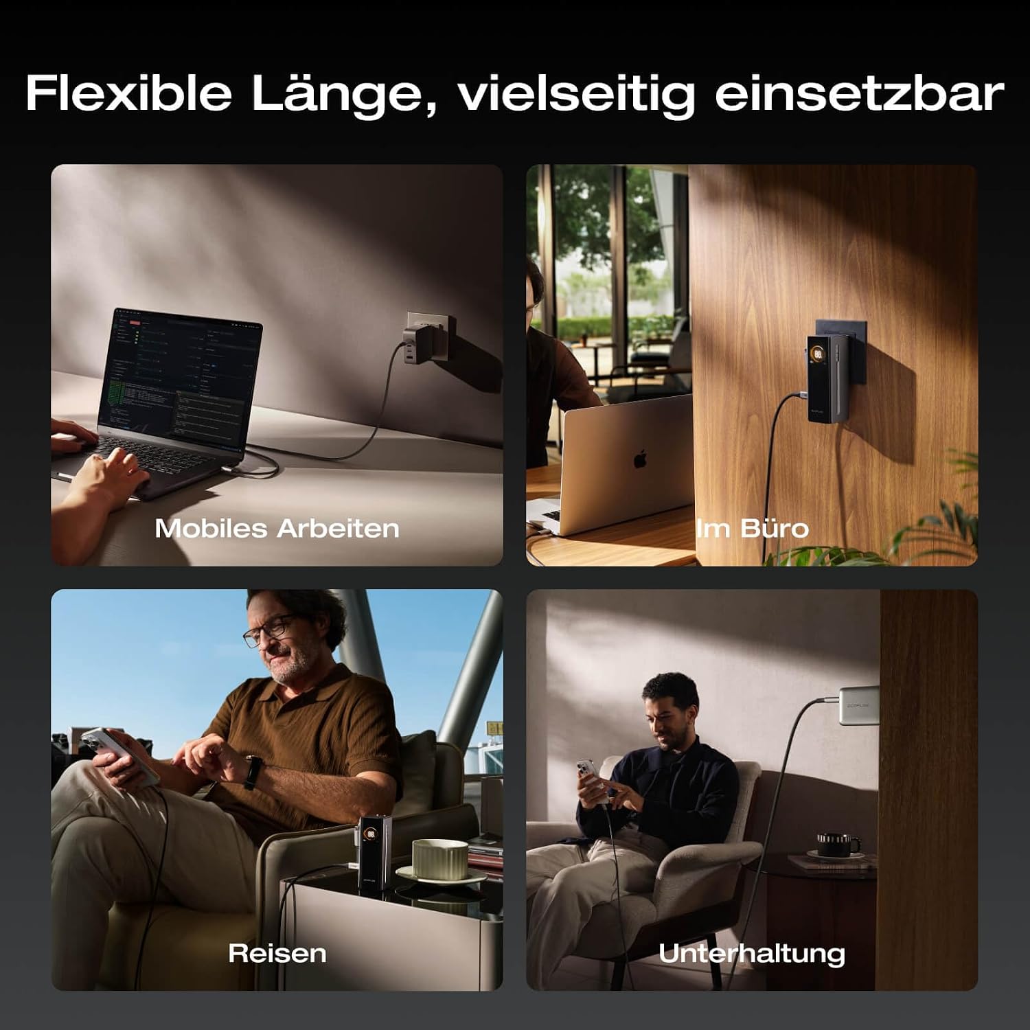 Detalle 2 de EcoFlow RAPID Pro USB-C-auf-USB-C Kabel 240W – Nylon, 1,8 m, robustes 240W-Ladekabel