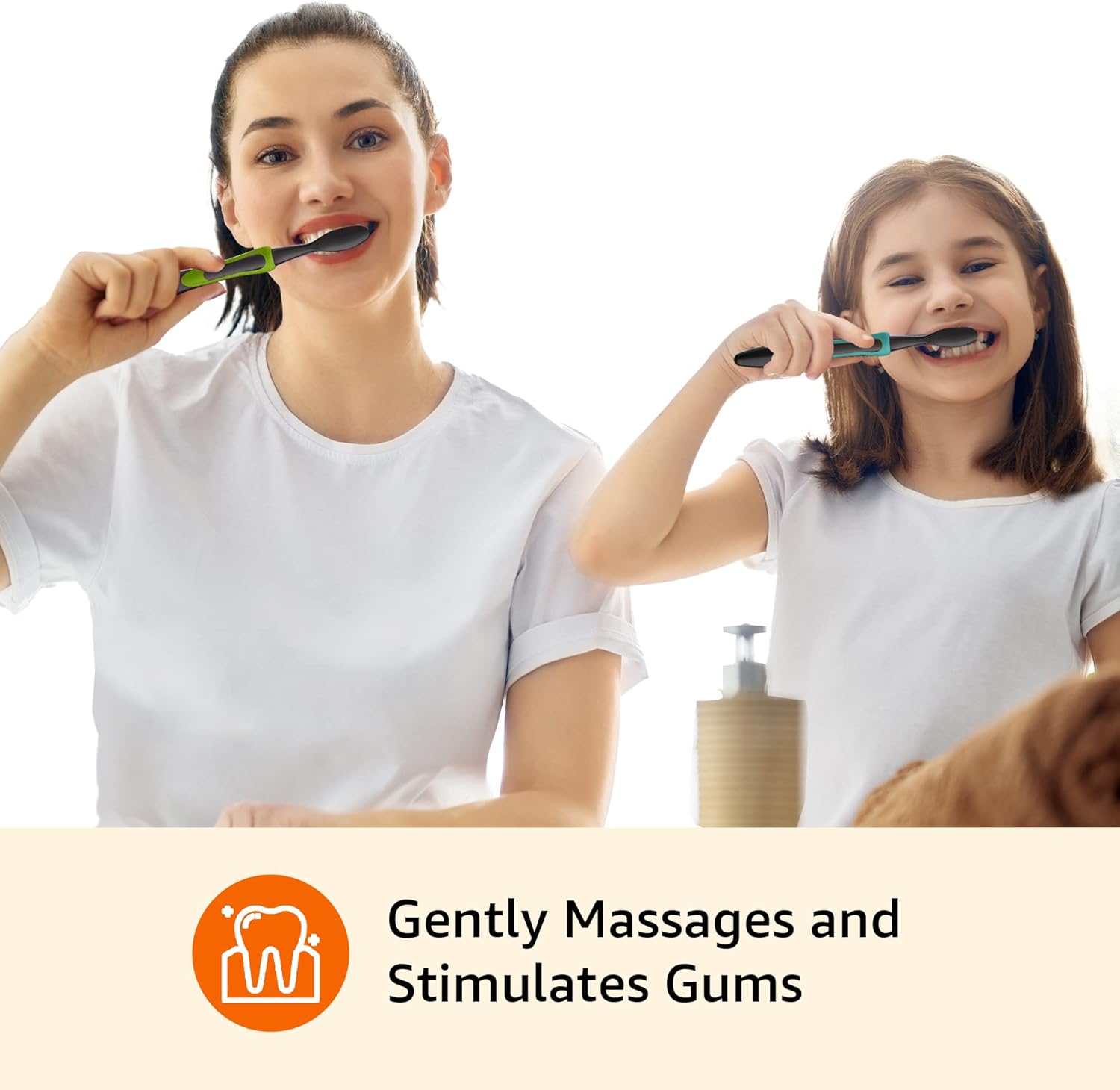 Thumbnail 5 de Amazon Basics Adult Soft Bristle Electric Toothbrush (2-Pack) with Pulsing Deep Cleaning