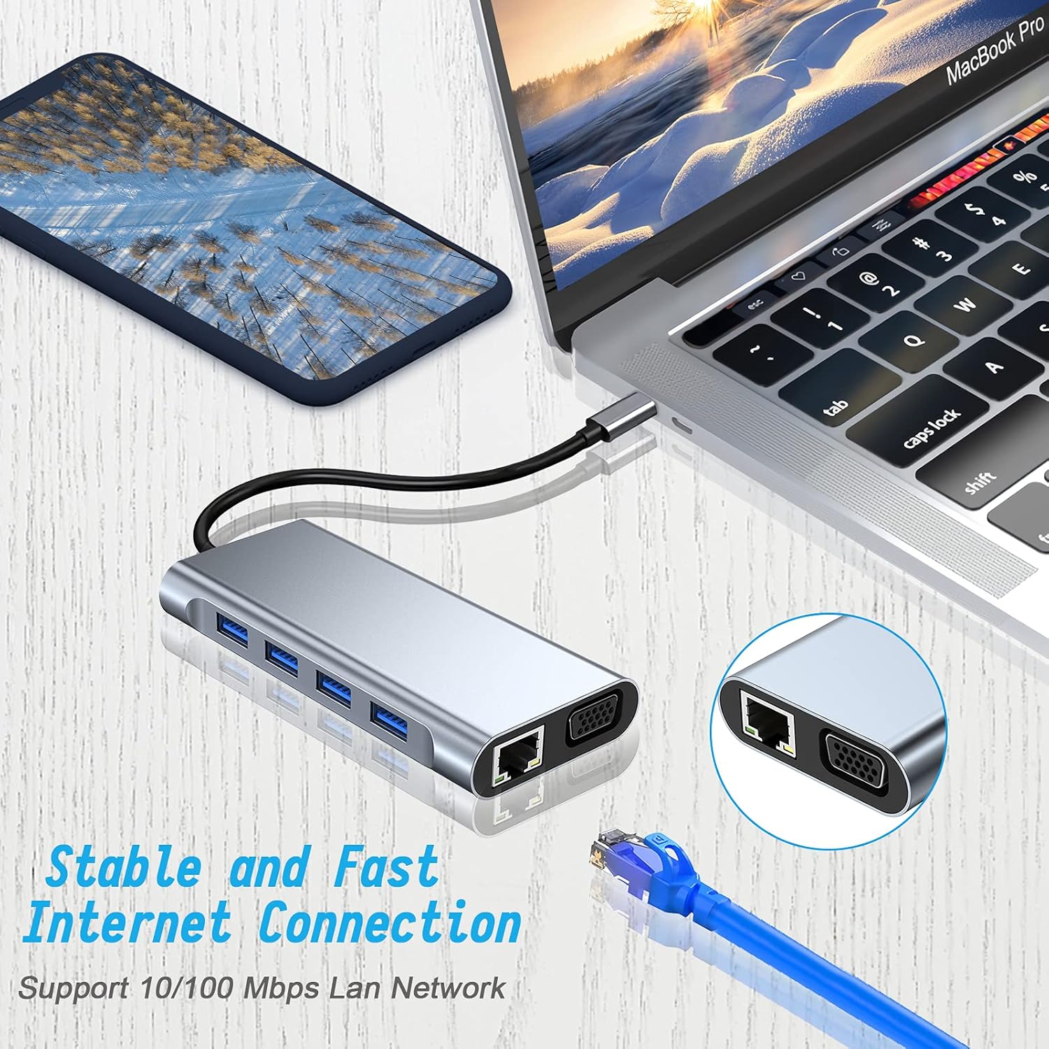 Detalle 2 de USB C HUB 11-in-1 docking station with 4K HDMI 🔌