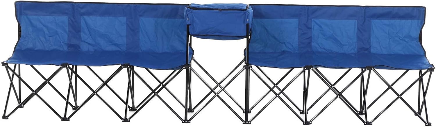 Thumbnail 4 de Outsunny 6‑Seat Folding Sports Bench with Cooler Bag 💺