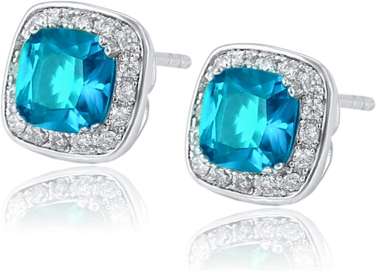 Detalle de VONSSY Gemstone Stud Earrings