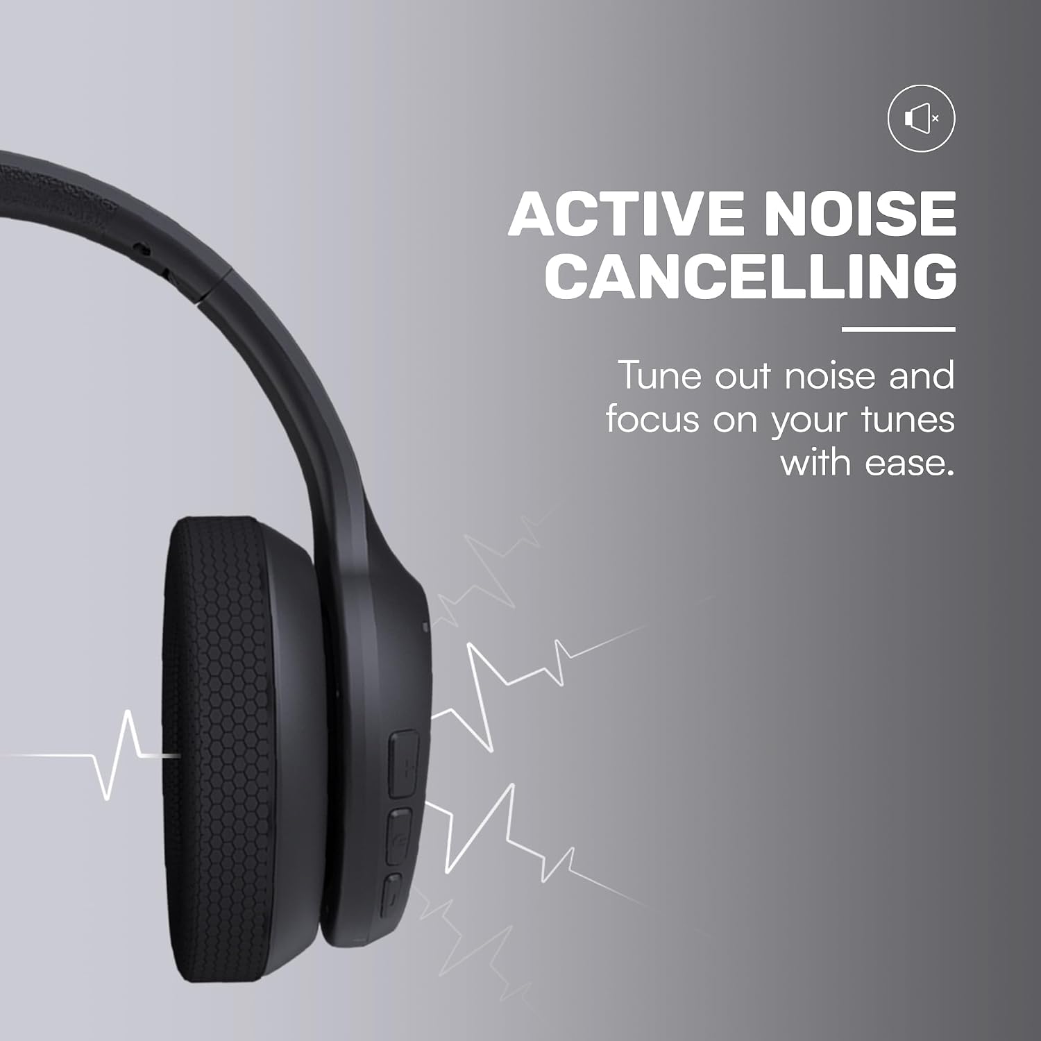 Detalle de Raycon Fitness Bluetooth Headphones — Over-Ear Wireless with ANC, 45-Hour Battery, and IPX4 Sweat Resistance