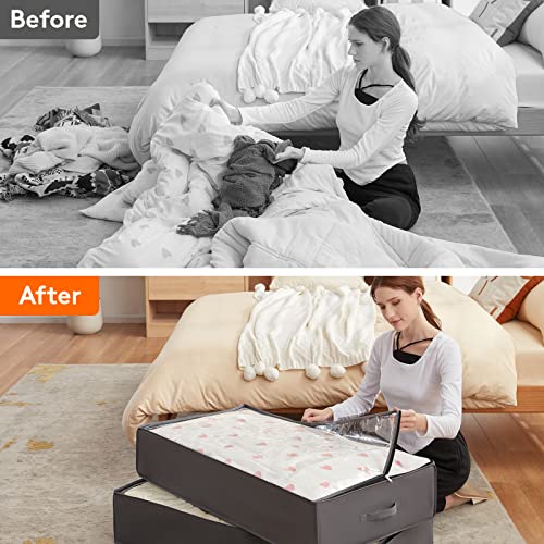Thumbnail 8 de Lifewit 4 Pack 95L Under Bed Storage with Clear PVC Window – Grey