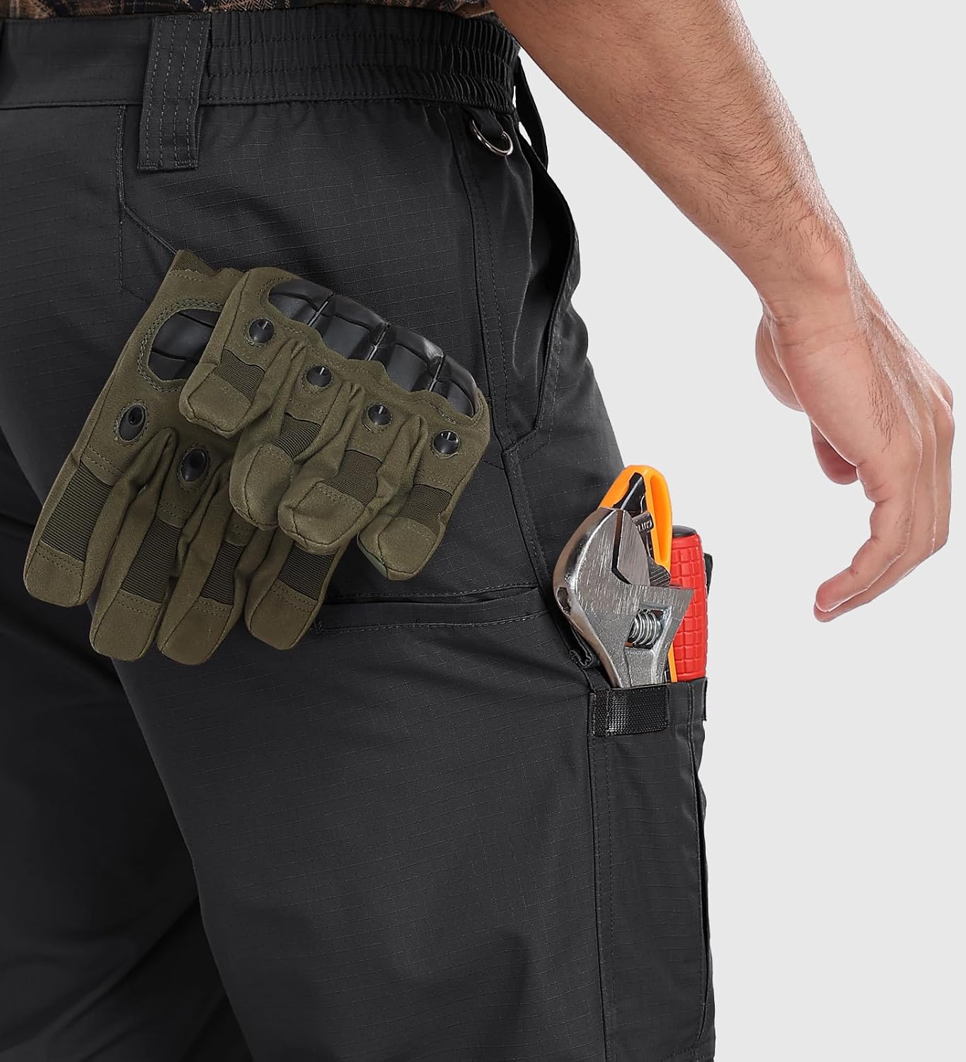 Detalle de Mens Cargo Work Pants Durable Ripstop Tactical Pants with 7 Pockets (Water & Stain Resistant)