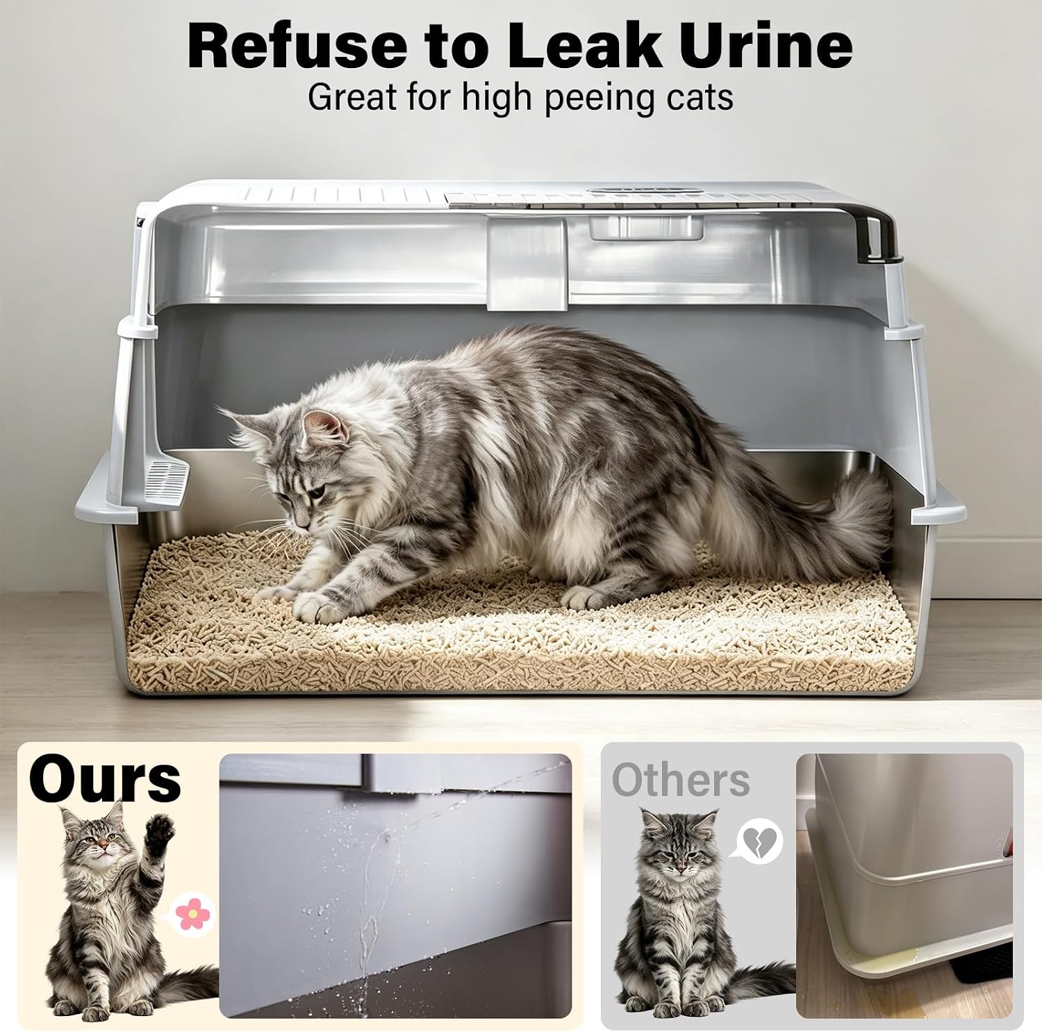 Thumbnail 4 de FUTAM Stainless Steel Litter Box
