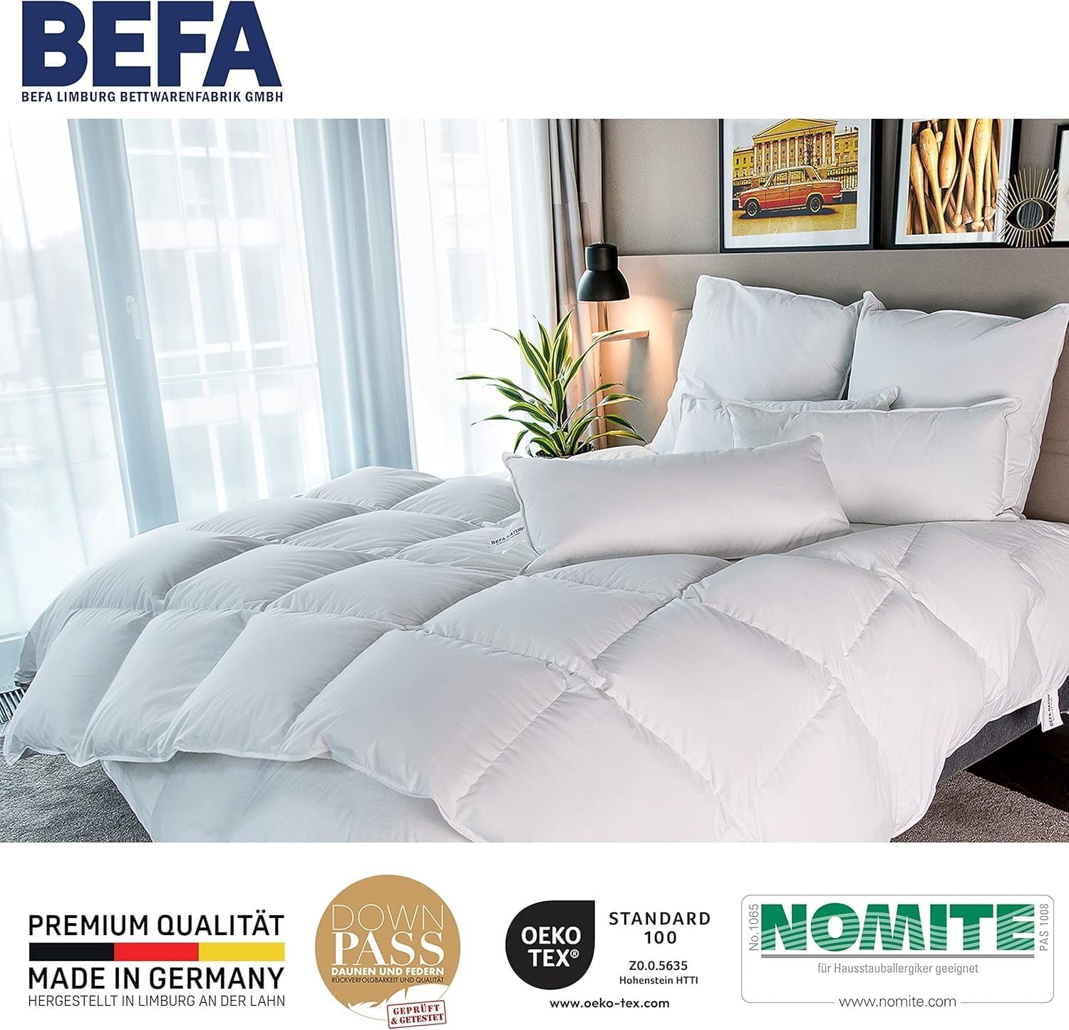 Thumbnail 6 de Couette toutes saisons BEFA NATUR en duvet 90/10, 155x220 cm