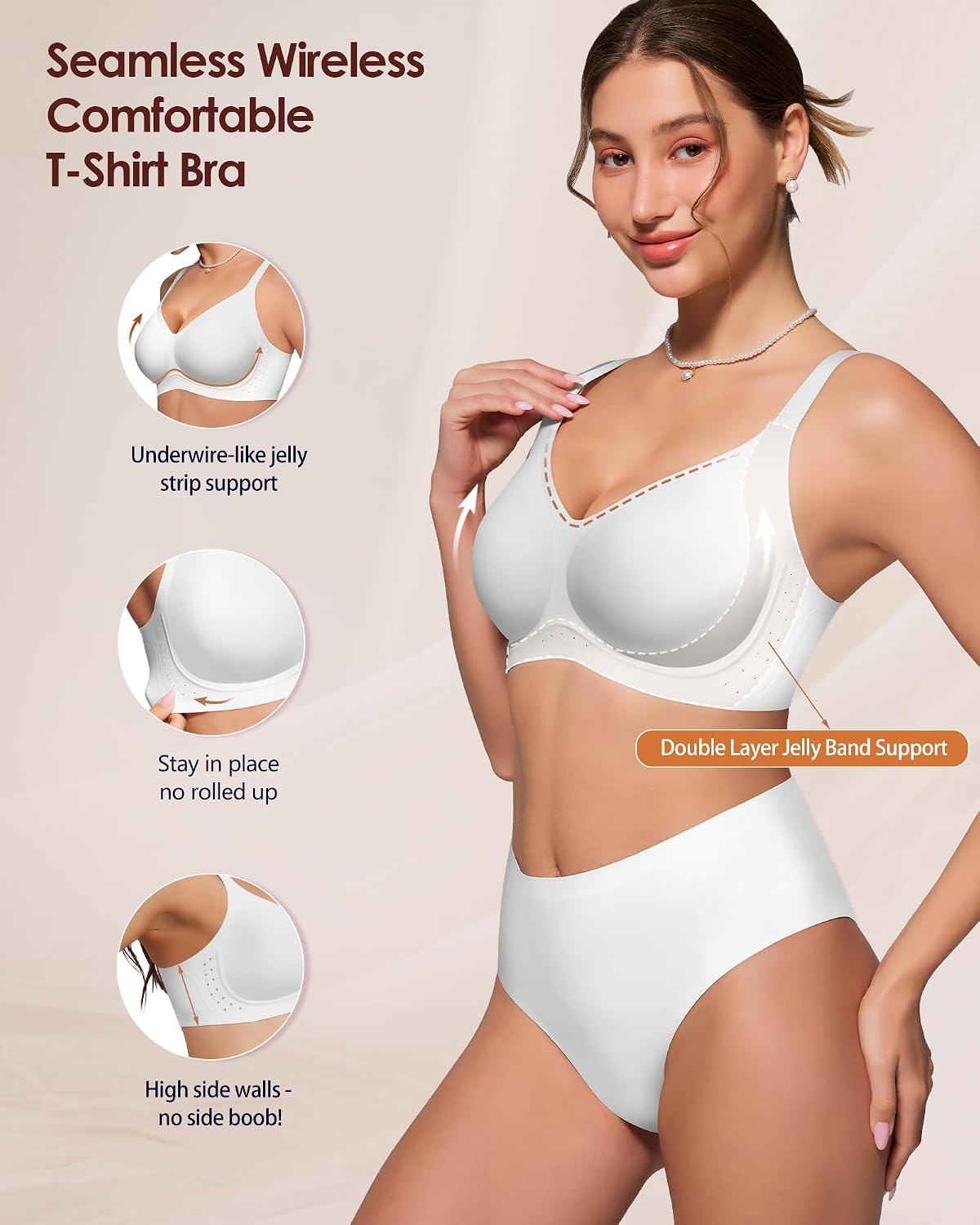 Detalle de As Fairy Wireless Jelly No Underwire Full Coverage Airholes Bra
