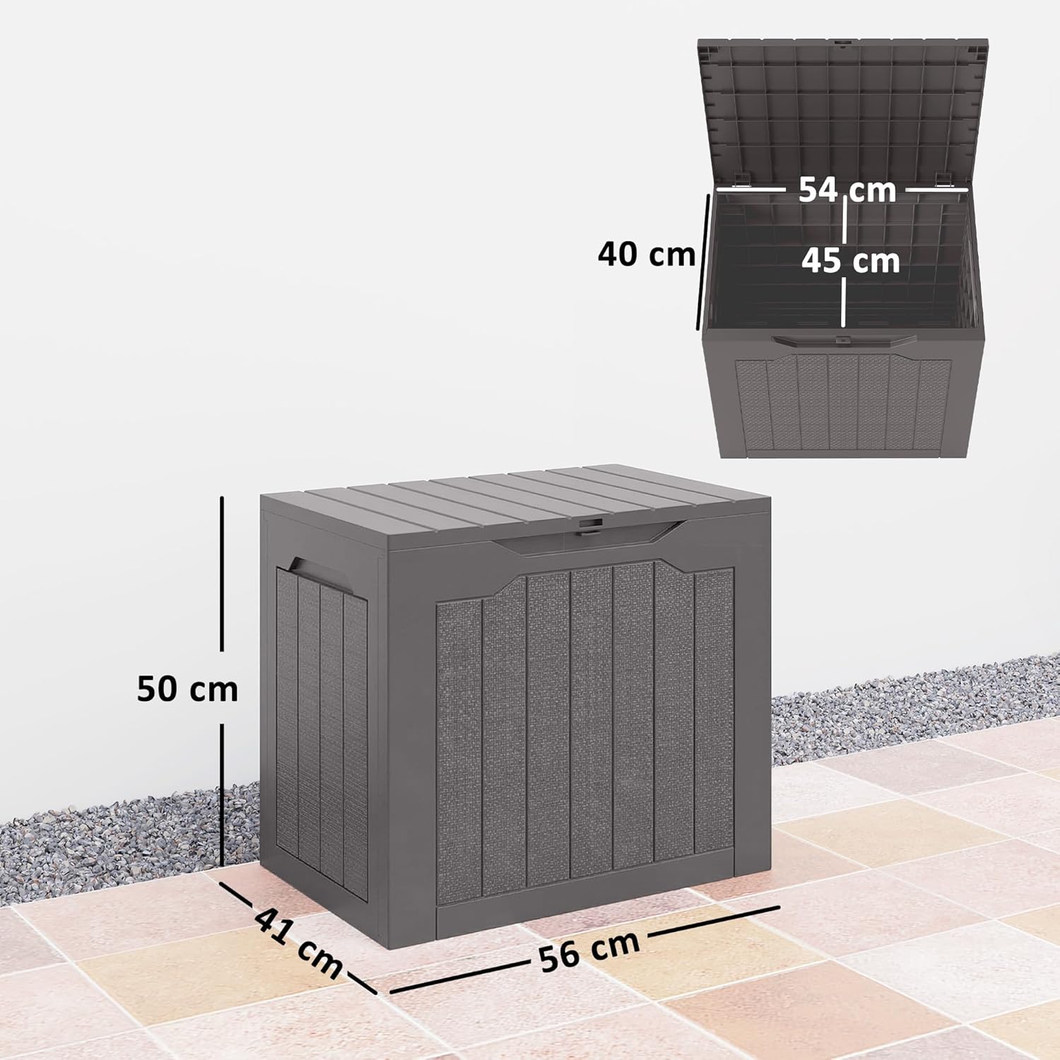 Thumbnail 6 de Coffre de rangement extérieur Outsunny 93L — coffre étanche avec poignées encastrées
