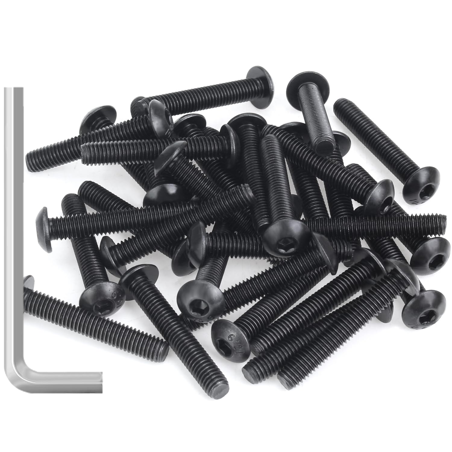 Detalle de Sutemribor M5 x 30mm Button Head Socket Screws, 55-Pack, 10.9 Alloy Steel