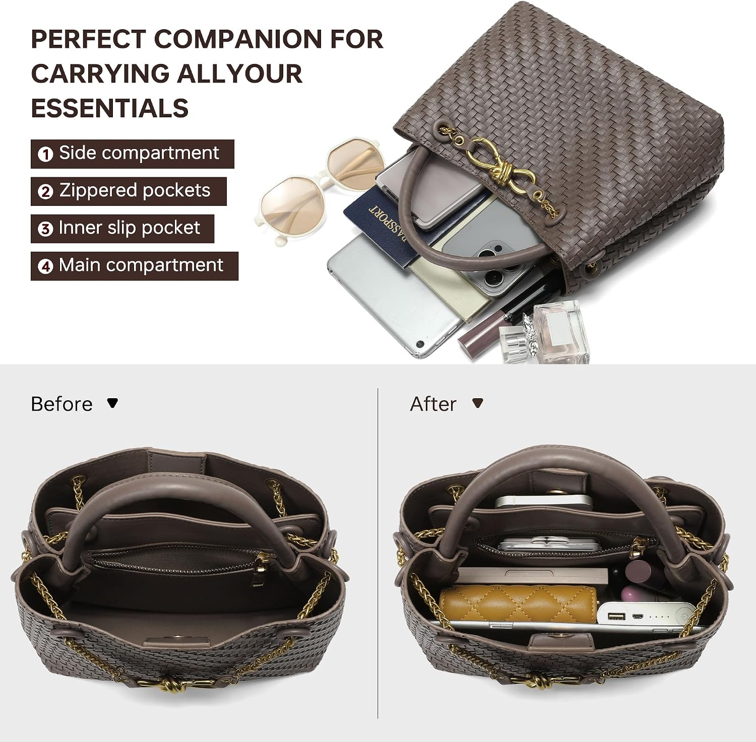 Detalle de Kiss Sea Woven Faux Leather Purse